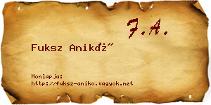 Fuksz Anikó névjegykártya